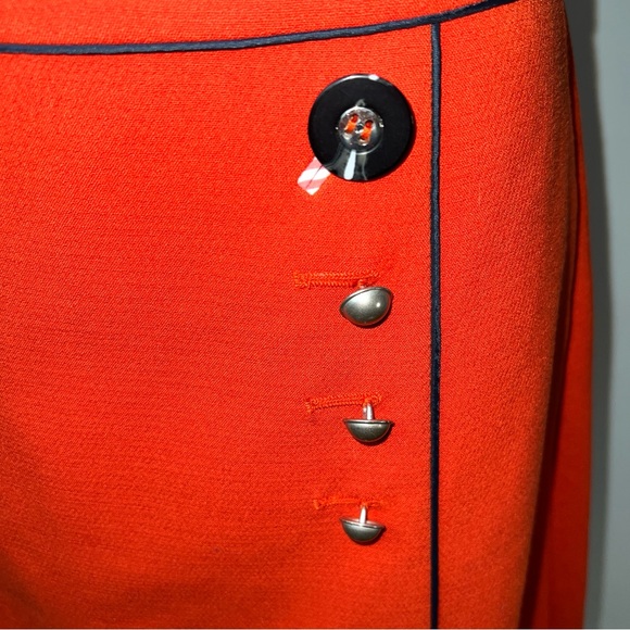 Leifsdottir Orange-Red Button-Accent Skirt | Anthropologie | Size 10 - Picture 3 of 8